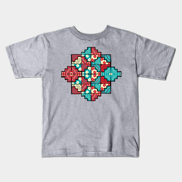 Wari II Pattern Kids T-Shirt by ElsaDesign